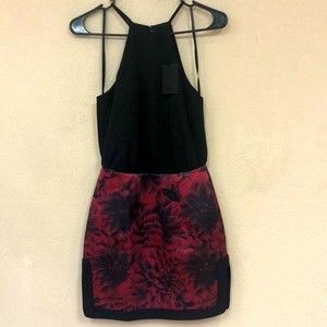 NBD x Revolve NWT Satin flora Halter mini Dress Size XS